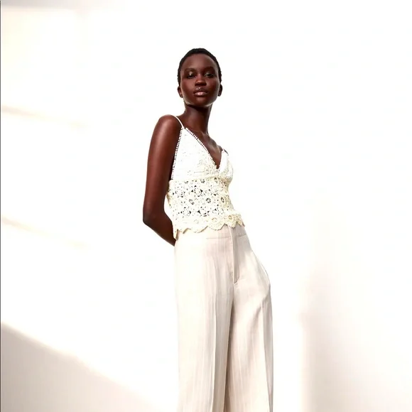 Zara White Crochet Crop Top - Picture 7 of 12